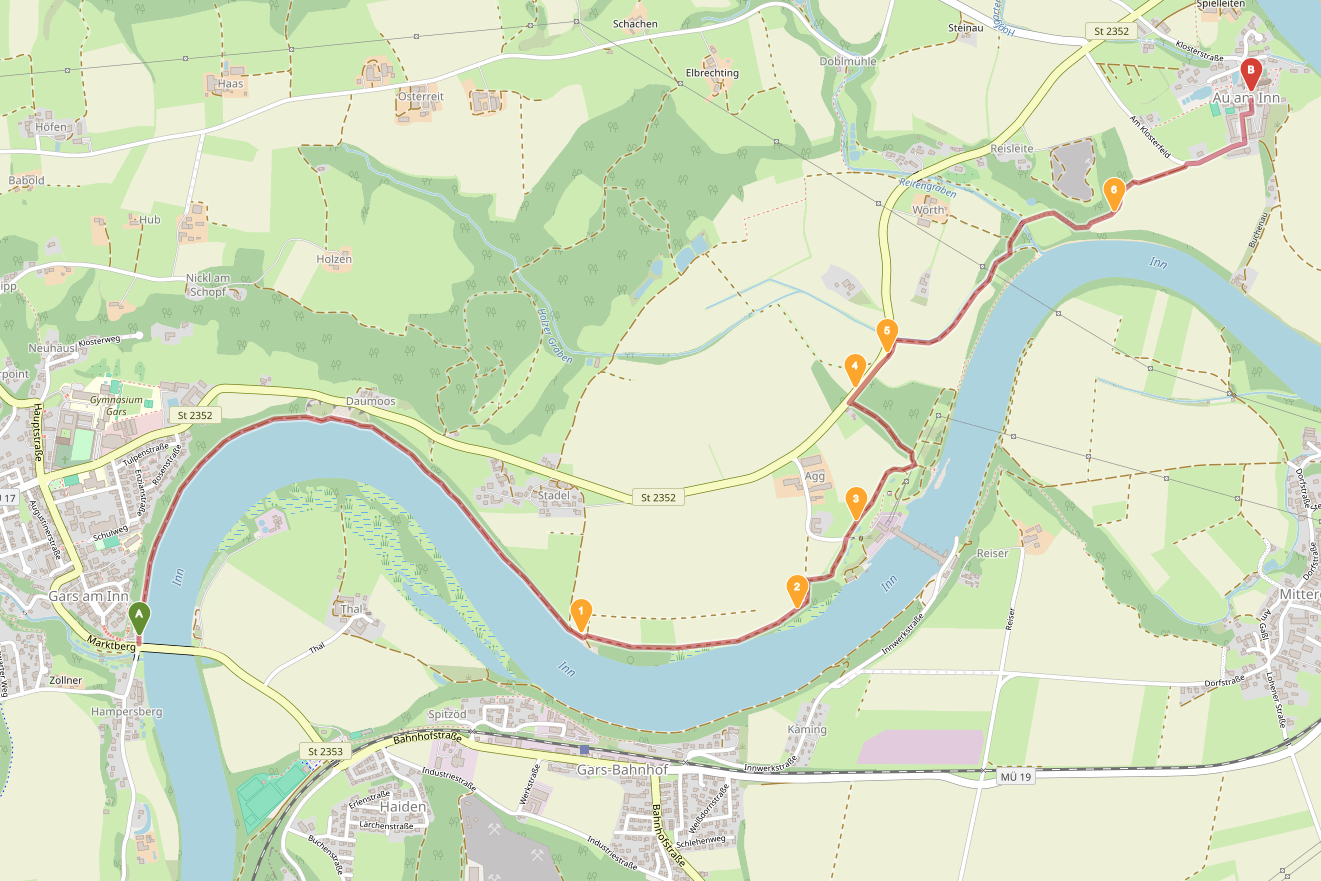 Route Gars - Kloster Au